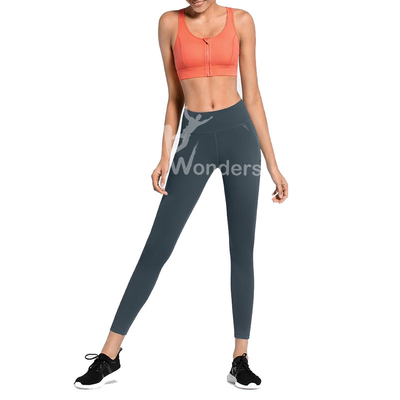 Front Zipper Closure Yoga Sportswear Bra High Waist Sport Leggings Women's